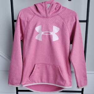 Kids Under Armour ColdGear Pink Pullover Hoodie